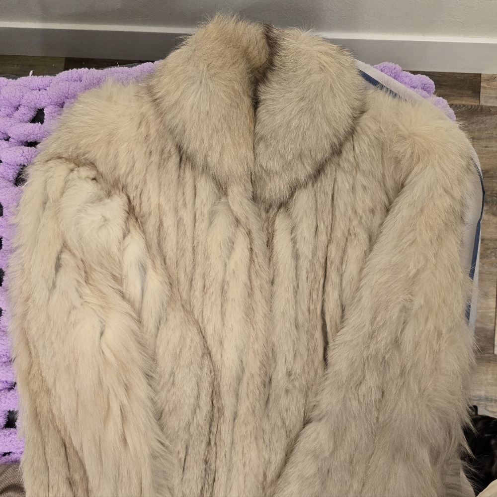 Saga Furs Cream Fox Fur Jacket